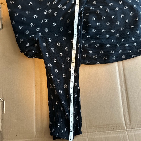 Old Navy long sleeve BOHO empire black print dress XL - Picture 9 of 15